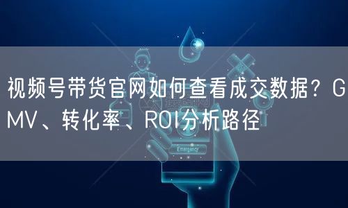 视频号带货官网如何查看成交数据？GMV、转化率、ROI分析路径